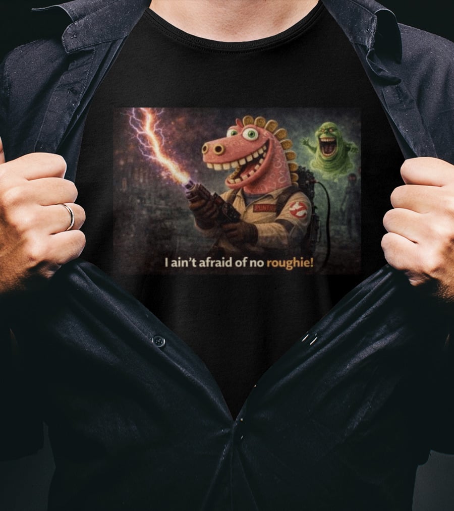 Brainrot Zombie I Ain't Afraid Of No Roughie Ghostbuster Parody With Cartoon Characters T-Shirt