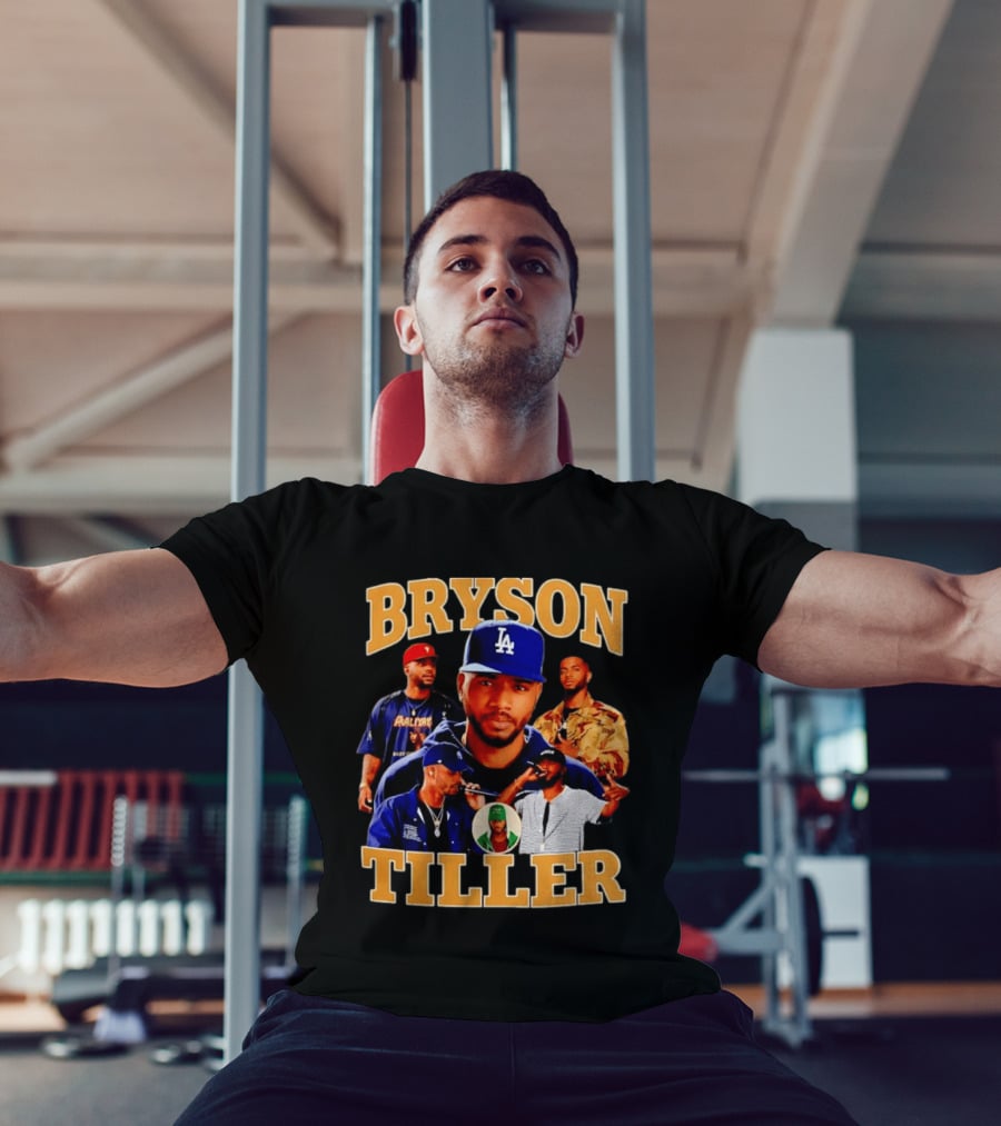 Bryson Tiller Collage With LA Cap And Multiple Outfits T-Shirt