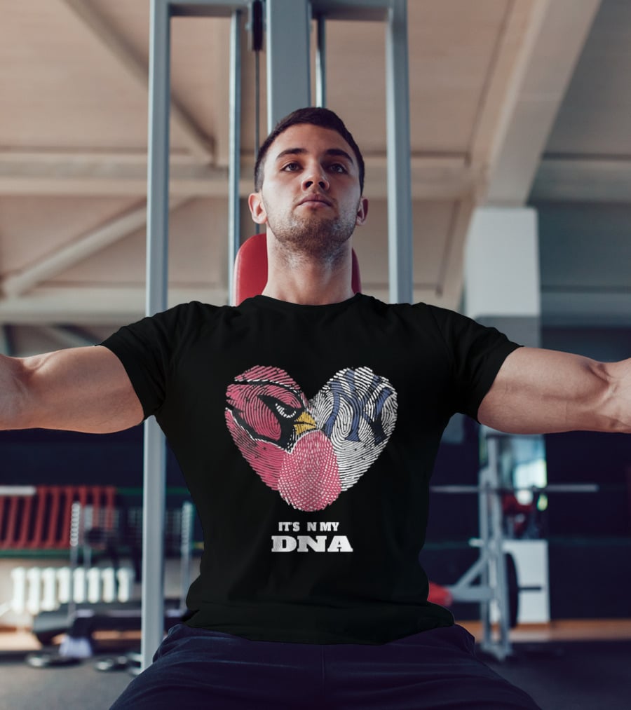 Cardinals Yankees It's In My DNA Fingerprint Heart Fan T-Shirt