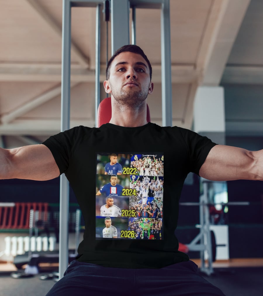 Kylian Mbappé PSG 2022 Qatar 2024 Real Madrid Emirates 2025 2026 Career Moments T-Shirt