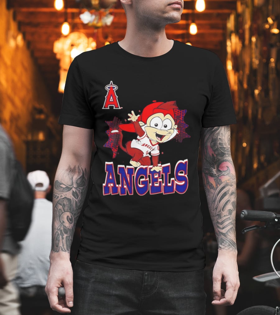 LAA Angels Rally Monkey Waving Hand Classic Sports Fan T-Shirt