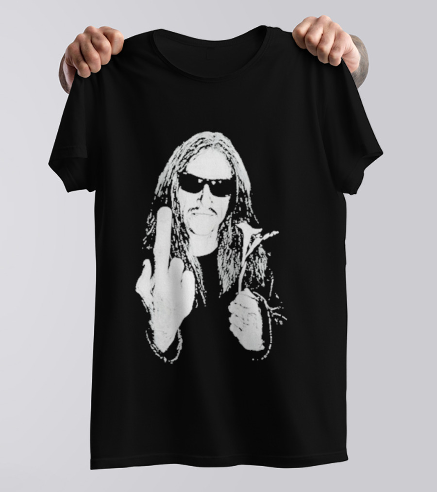 Lemmy Kilmister Middle Finger Flower Motorhead T-Shirt