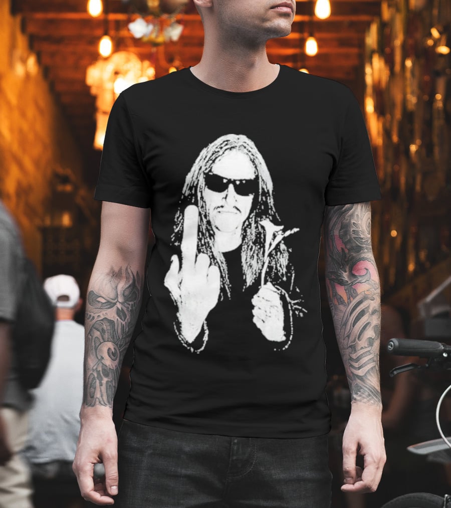 Lemmy Kilmister Middle Finger Flower Motorhead T-Shirt