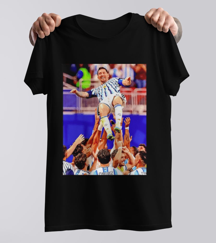 Lionel Messi Argentina Victory Celebration Team Lift T-Shirt