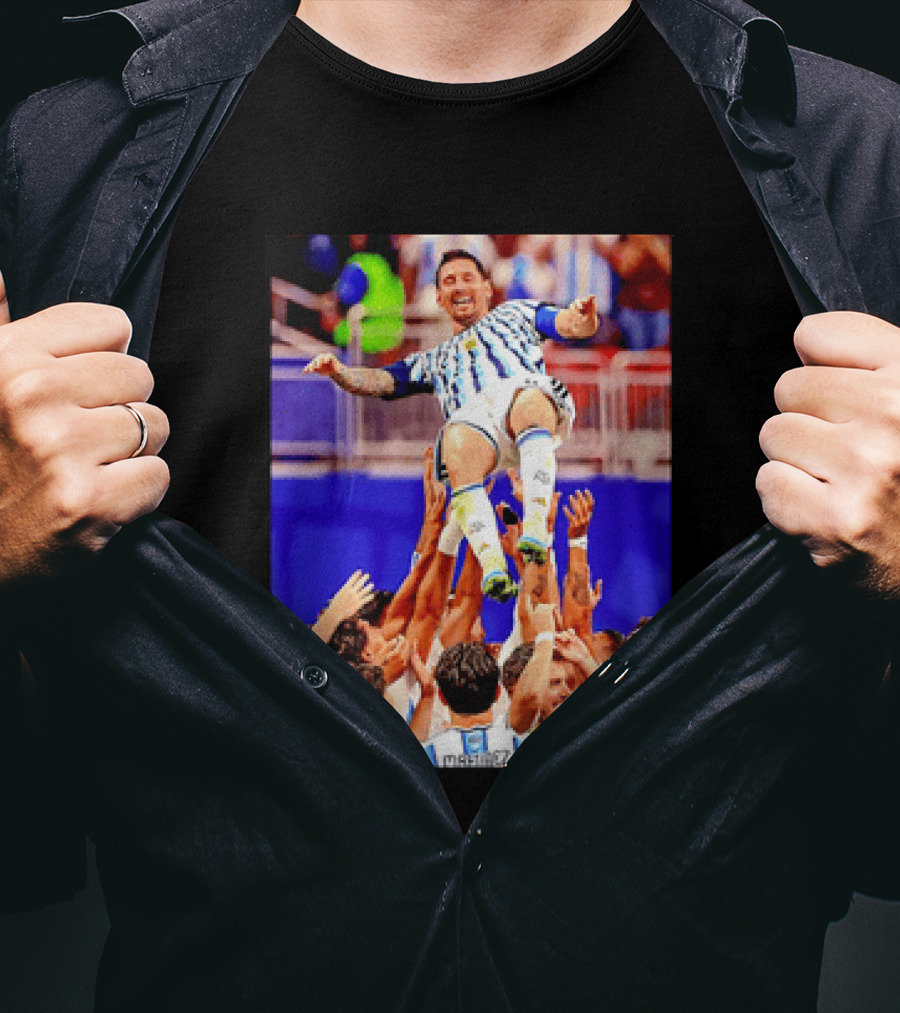 Lionel Messi Argentina Victory Celebration Team Lift T-Shirt