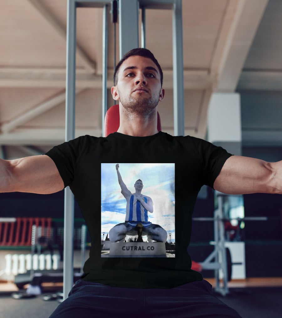 Messi Argentina Sculpture Cutral Co Legendary Statue Victory Celebration T-Shirt