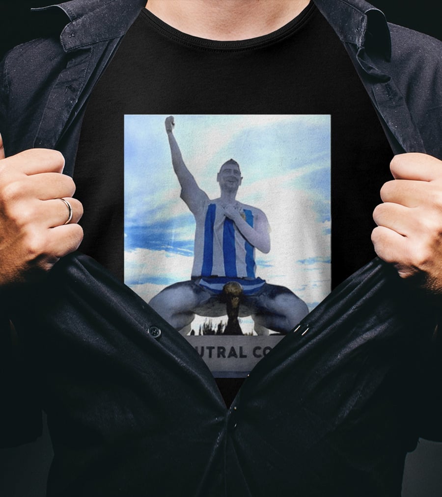 Messi Argentina Sculpture Cutral Co Legendary Statue Victory Celebration T-Shirt