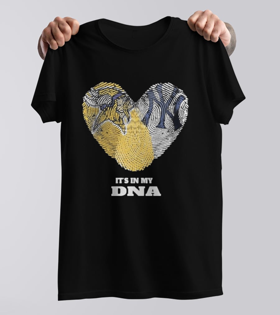 New York Yankees Heart It's In My DNA Fingerprint T-Shirt