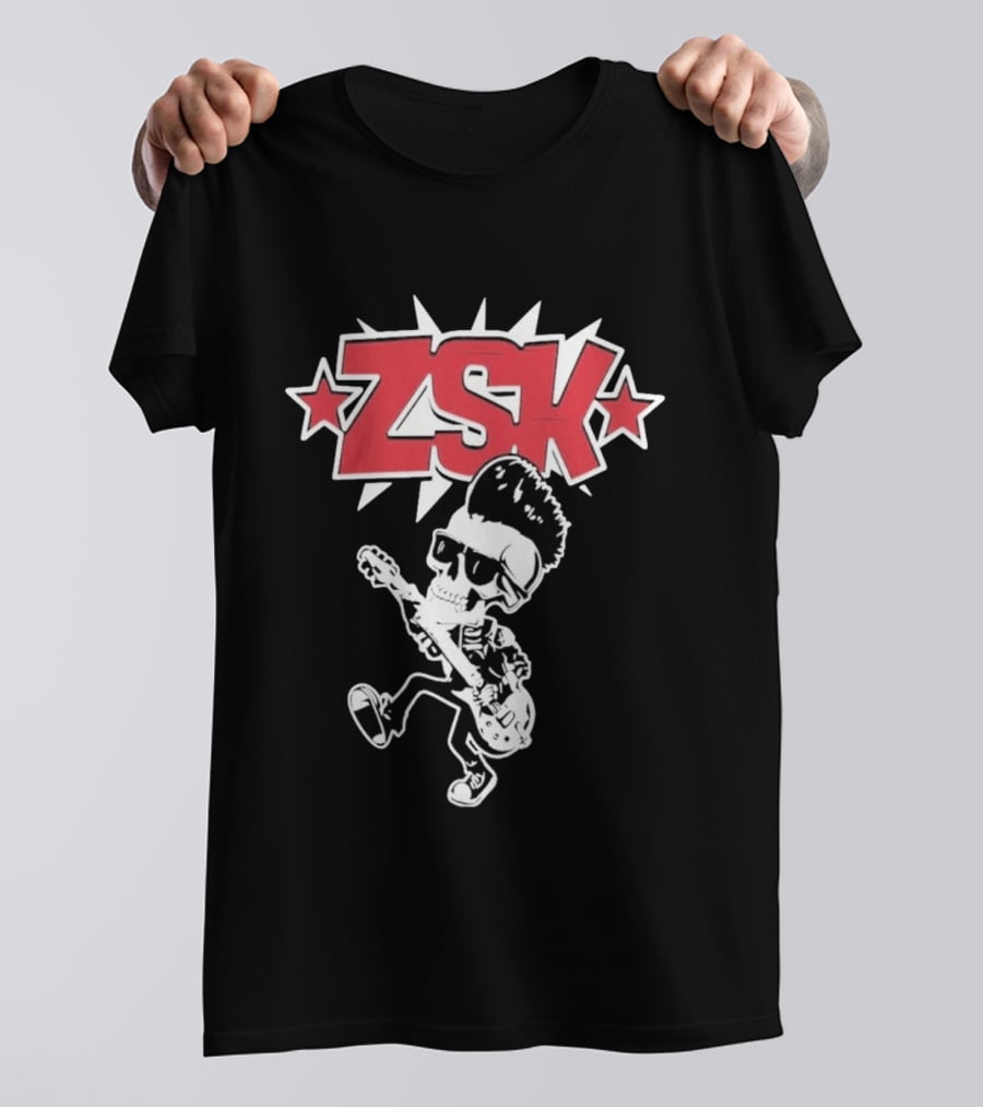 ZSK Die Sind Okay Tour Skeleton Guitar Punk Rock T-Shirt