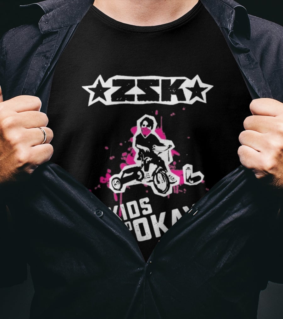 ZSK Die Kids Sind Okay Star Design Pink Splash T-Shirt