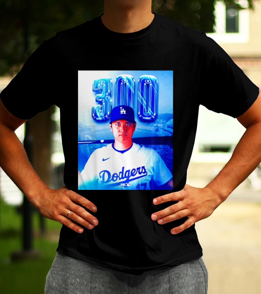 Shohei Ohtani 300 Home Runs Milestone Los Angeles Dodgers T-Shirt