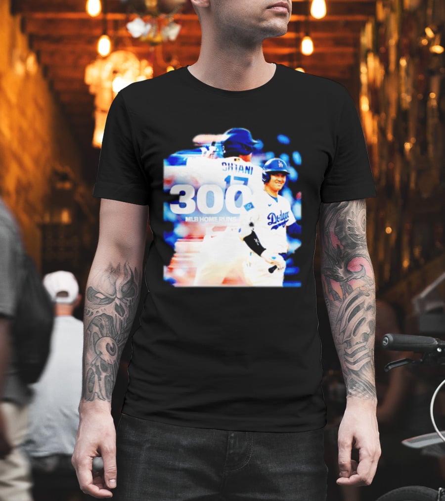 Shohei Ohtani 300 MLB Home Runs Los Angeles Dodgers Milestone Celebration T-Shirt