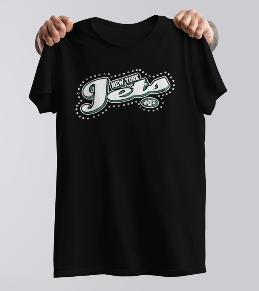 New York Jets Sparkly Rhinestone Bling 2023 T-Shirt
