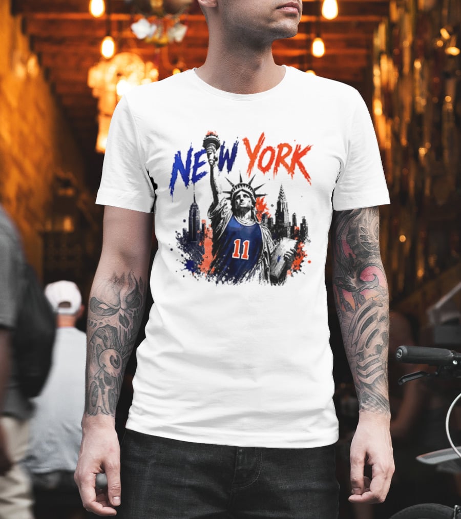 New York Statue Of Liberty Knicks Jersey City Skyline 11 T-Shirt