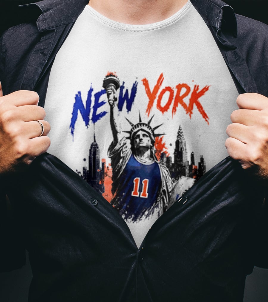 New York Statue Of Liberty Knicks Jersey City Skyline 11 T-Shirt