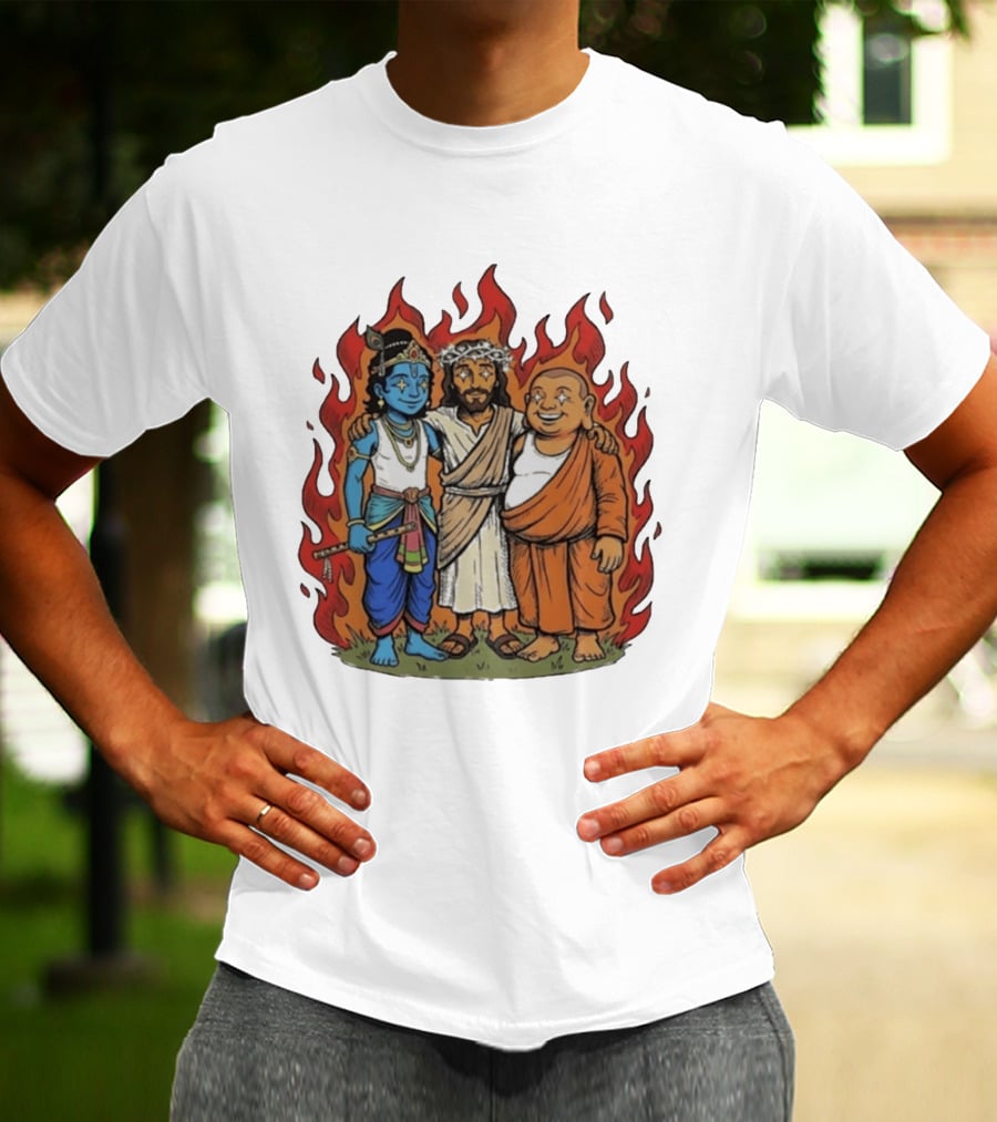 You Cannot Treat People Like Garbage Krishna Jesus Buddha Friendship T-Shirt