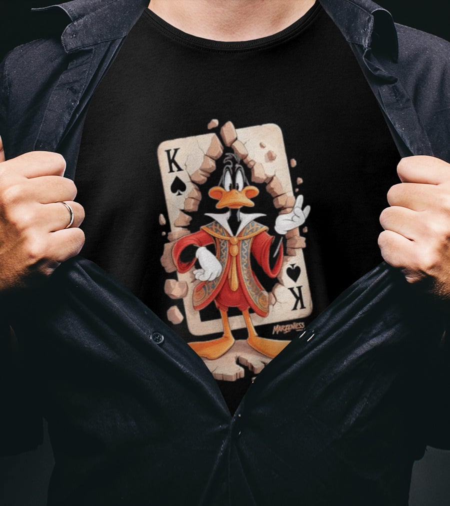 Daffy Duck King Of Spades K Playing Card Mazeness T-Shirt