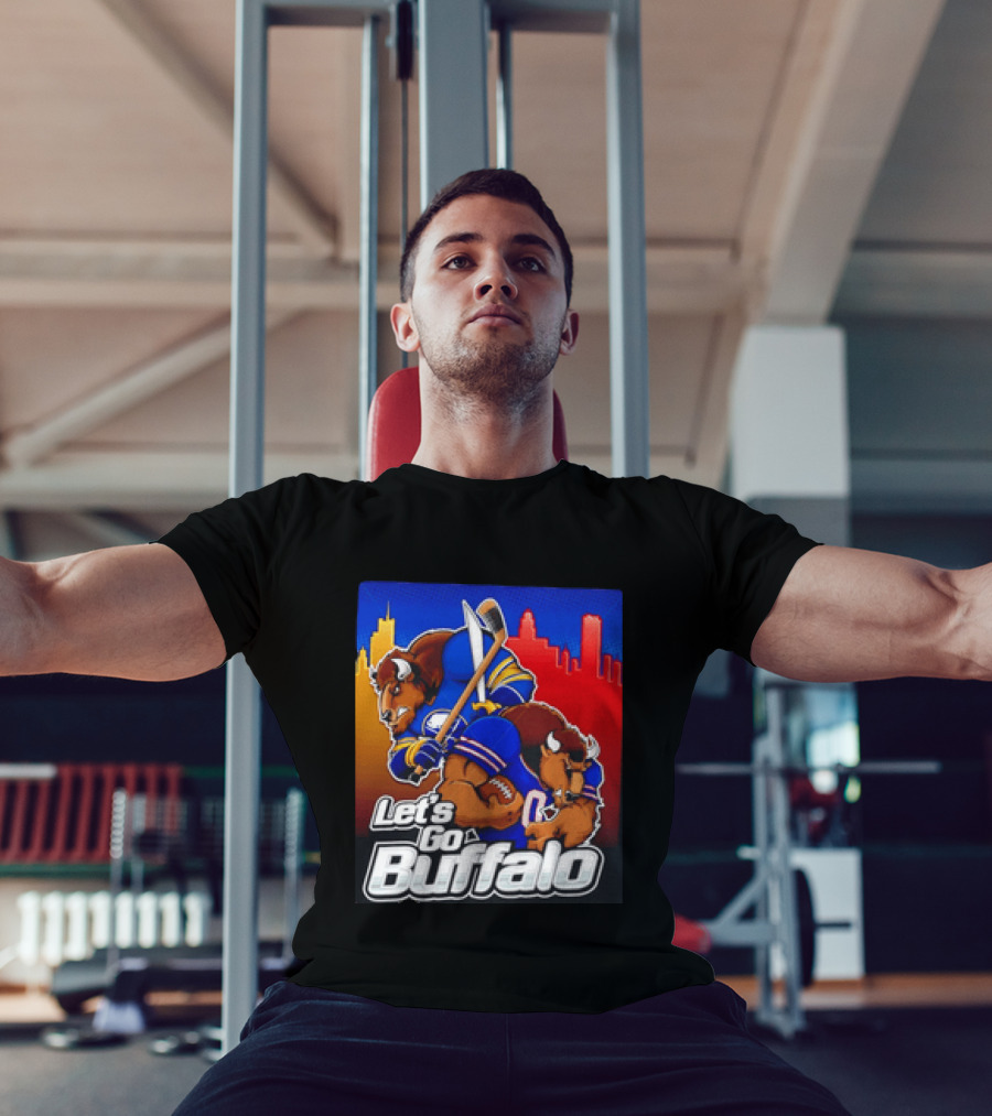Let's Go Buffalo City Sports Teams Hockey Football Collage T-Shirt