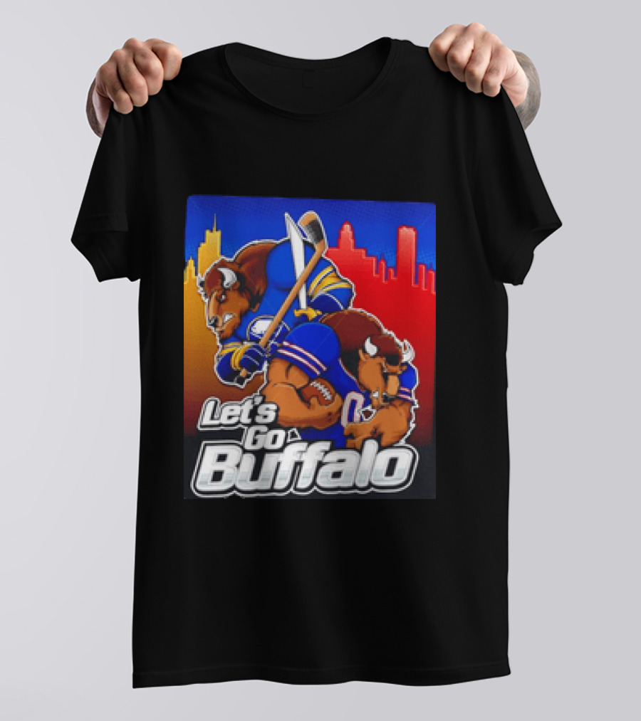 Let's Go Buffalo City Sports Teams Hockey Football Collage T-Shirt