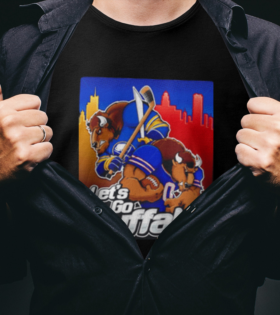 Let's Go Buffalo City Sports Teams Hockey Football Collage T-Shirt