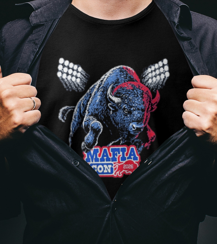 Mafia Con 2026 Buffalo Bills Bison Stadium Lights T-Shirt