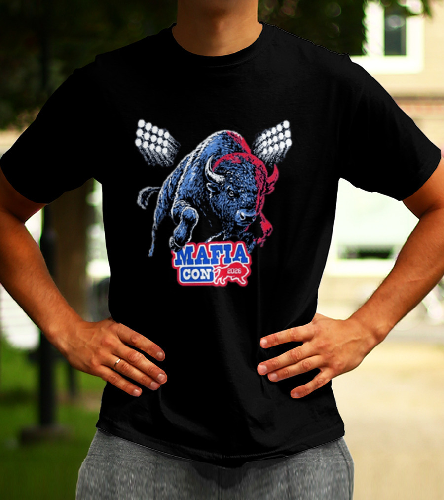 Mafia Con 2026 Buffalo Bills Bison Stadium Lights T-Shirt