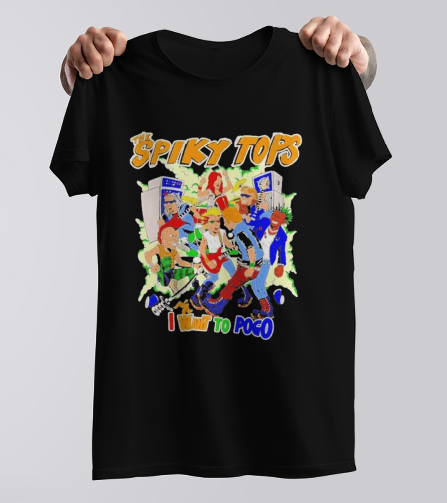 The Spiky Tops I Want To Pogo Punk Rock Music Band Comic T-Shirt