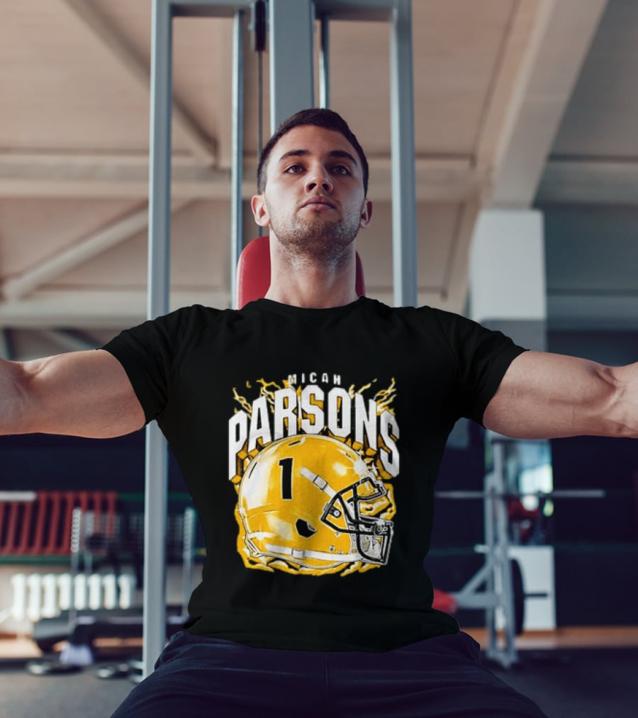 Micah Parsons No 1 Football Helmet Explosion T-Shirt