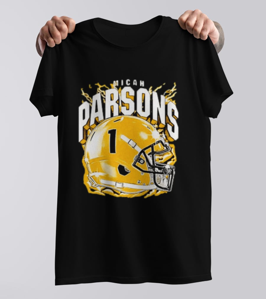 Micah Parsons No 1 Football Helmet Explosion T-Shirt