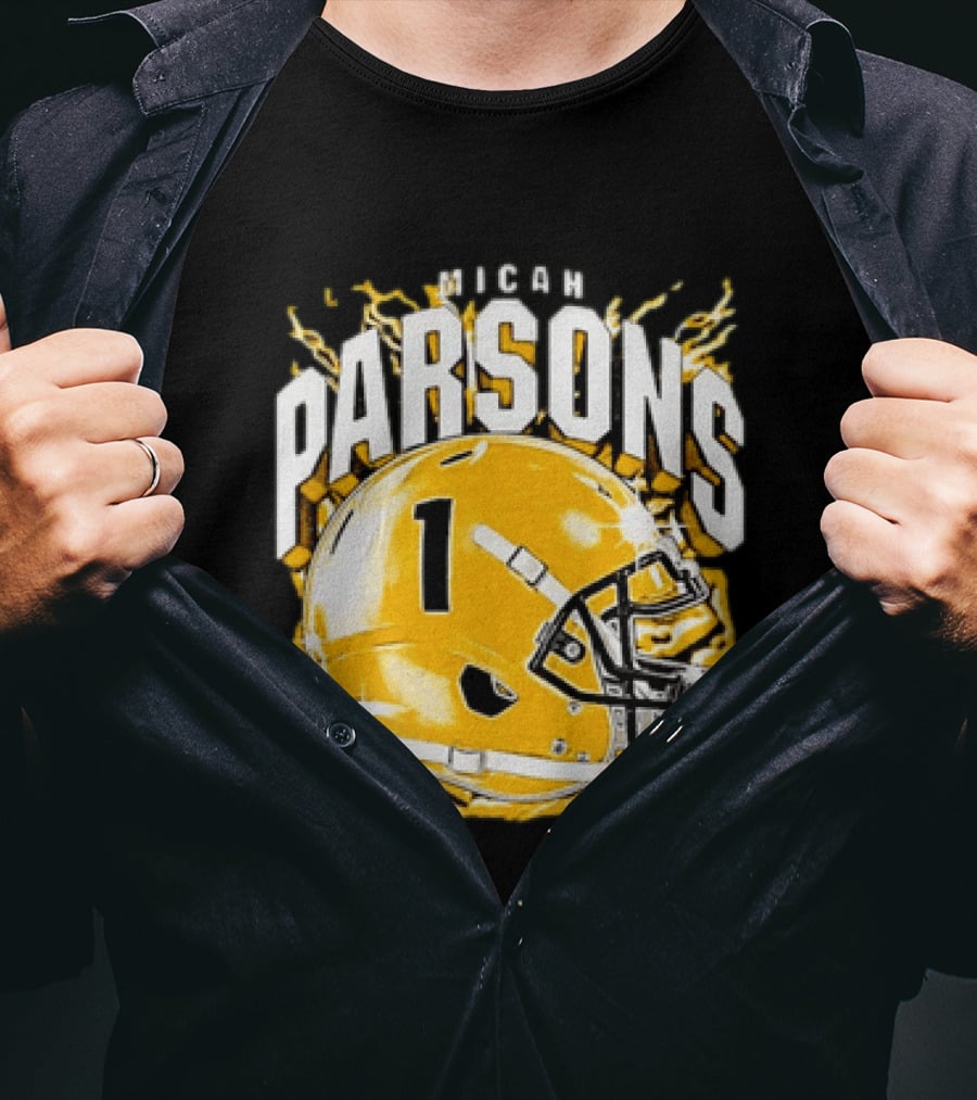 Micah Parsons No 1 Football Helmet Explosion T-Shirt