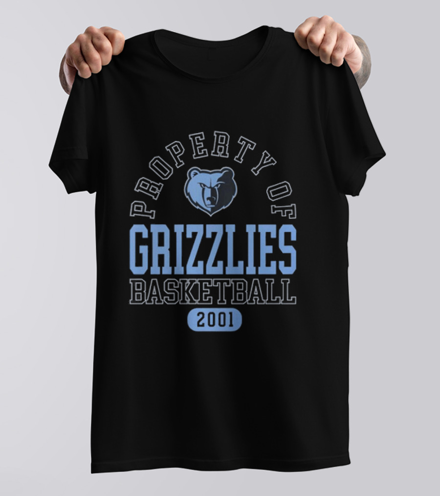 Property Of Grizzlies Basketball 2001 Memphis Grizzlies Bear T-Shirt