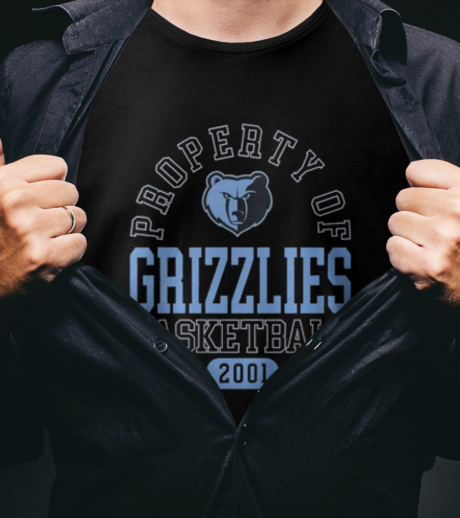 Property Of Grizzlies Basketball 2001 Memphis Grizzlies Bear T-Shirt