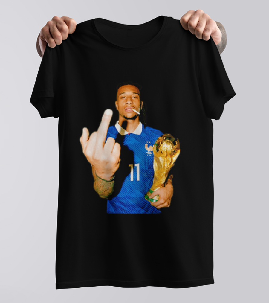 France National Team Number 11 Middle Finger Trophy Gesture T-Shirt