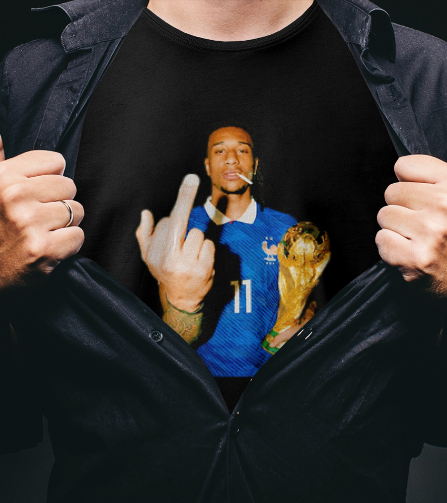 France National Team Number 11 Middle Finger Trophy Gesture T-Shirt