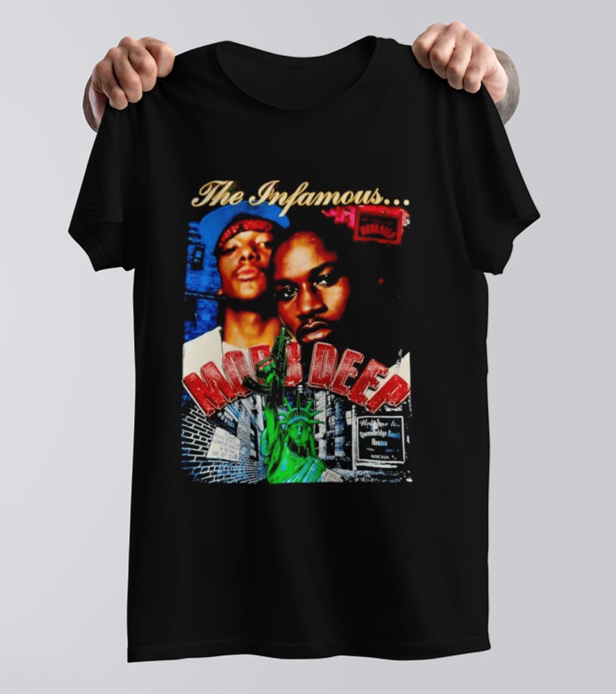 The Infamous Mobb Deep Havoc Prodigy Queensbridge South Houses New York City Statue Of Liberty T-Shirt