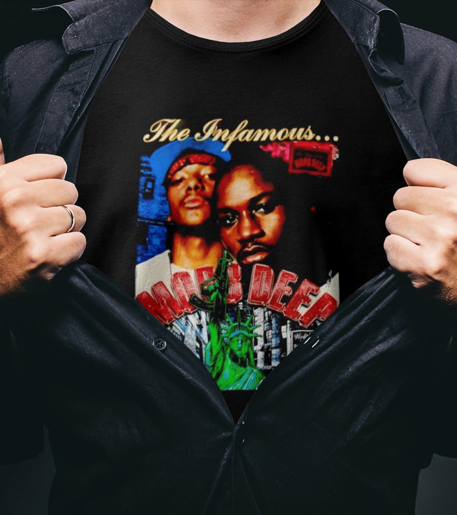 The Infamous Mobb Deep Havoc Prodigy Queensbridge South Houses New York City Statue Of Liberty T-Shirt