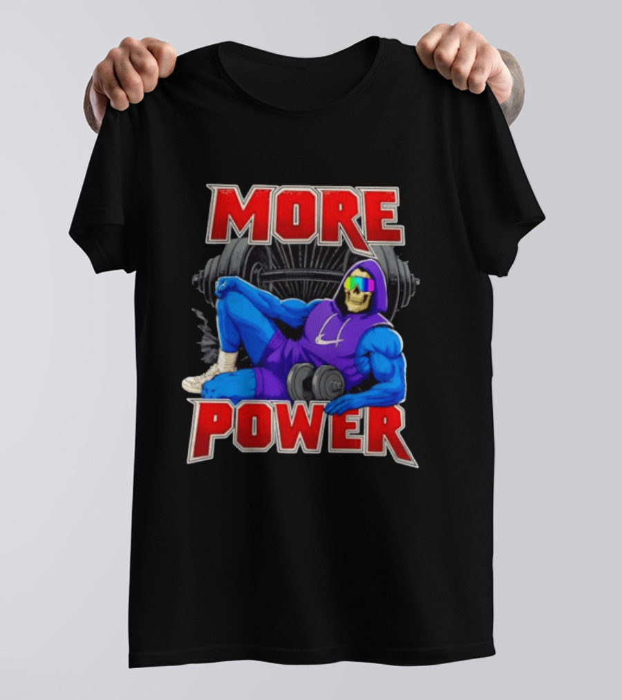 More Power Skeletor Masters Of The Universe Muscle Workout T-Shirt