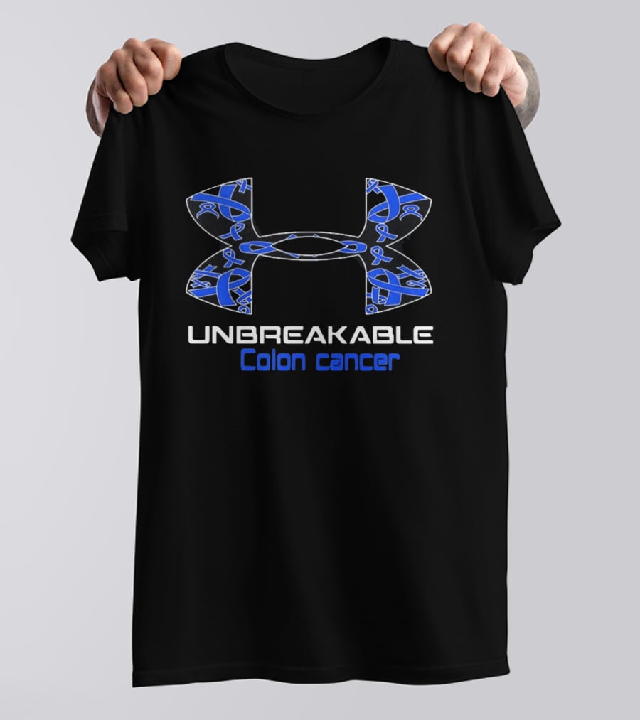 Unbreakable Colon Cancer Under Armour Blue Ribbon Awareness T-Shirt