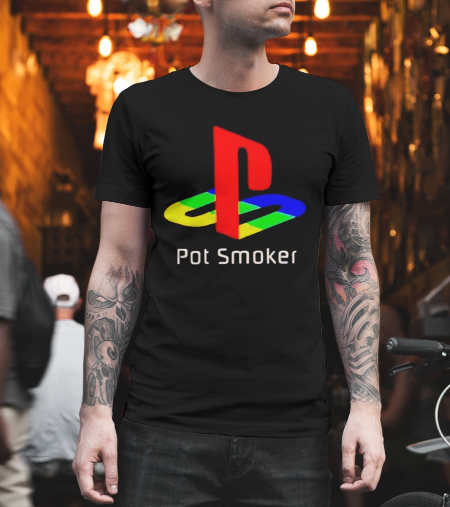 PlayStation Pot Smoker Iconic Colorful Gaming T-Shirt