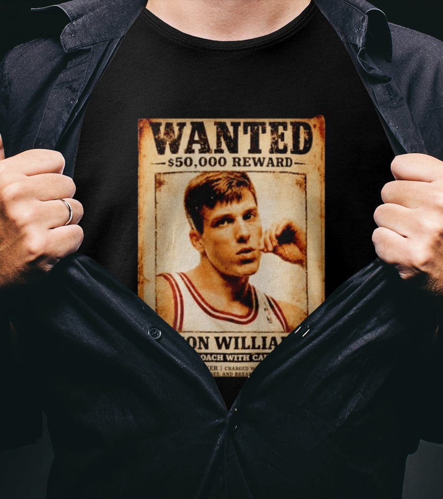 WANTED $50000 Reward Jason Williams Basketball Player Approach With Caution T-Shirt