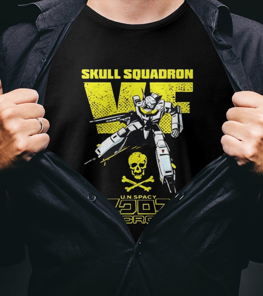 Skull Squadron VF U.N. Spacy Macross Anime Valkyrie T-Shirt