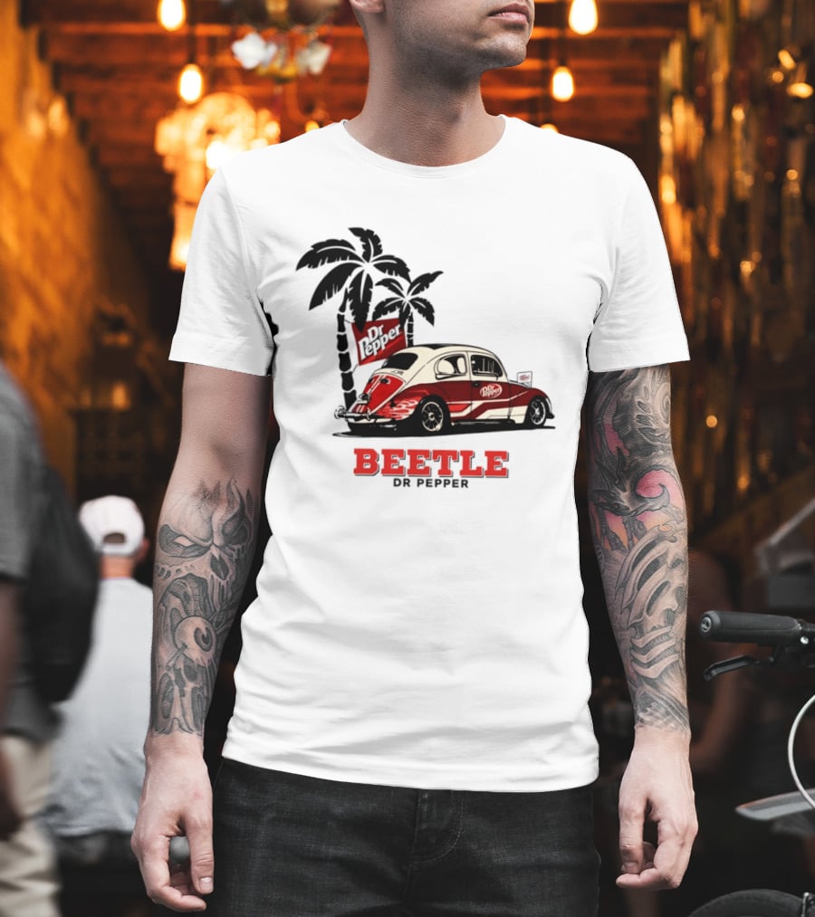 Beetle Dr Pepper Volkswagen Car With Palm Tree T-Shirt