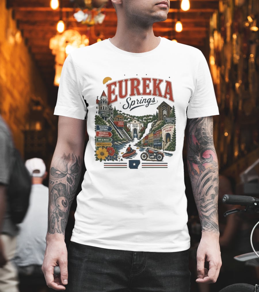 Eureka Springs Crescent Hotel Thorncrown Chapel Victorian Downtown Onyx Cave Basin Park Great Outdoors Art Music T-Shirt