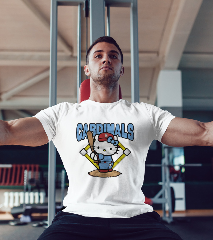 Hello Kitty St Louis Cardinals Baseball Batter MLB Cartoon T-Shirt