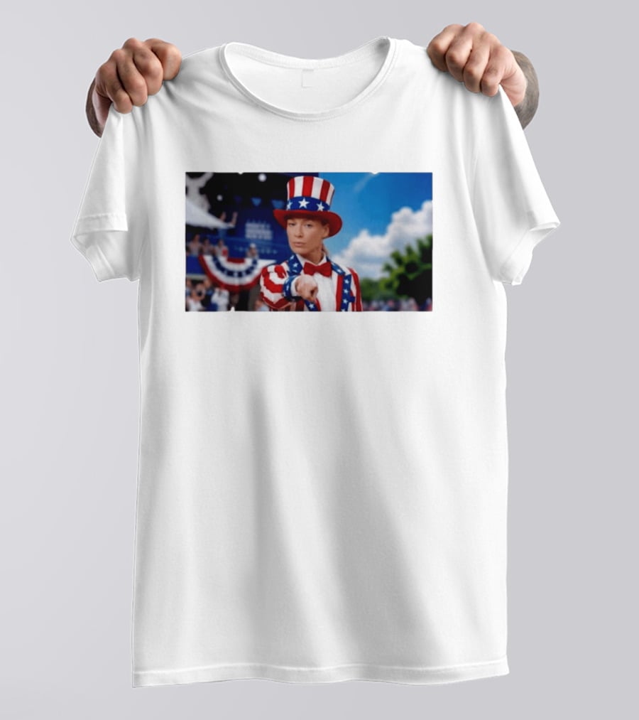 Sophia Cunningham Uncle Sam Patriotic Costume Red White Blue Stars And Stripes T-Shirt