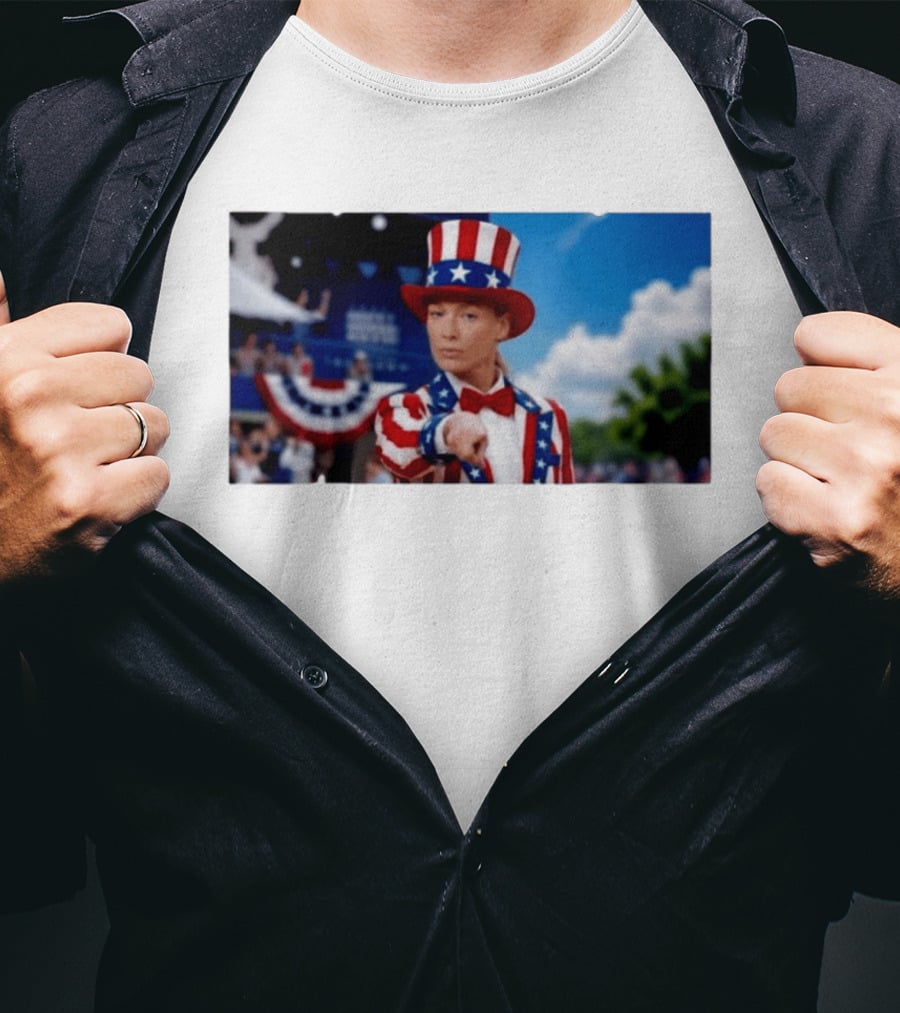 Sophia Cunningham Uncle Sam Patriotic Costume Red White Blue Stars And Stripes T-Shirt