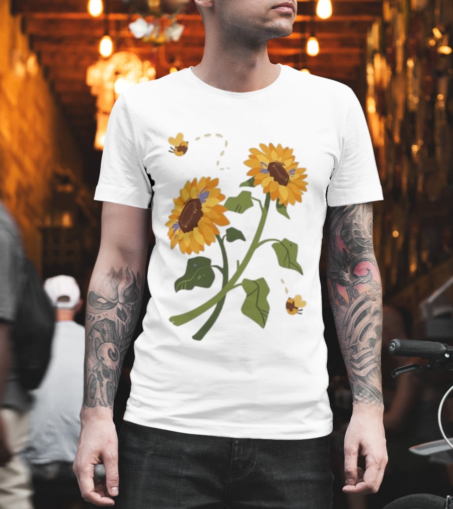 Sunflower Good Times With Sunflowers Bees And Scar Suowers T-Shirt