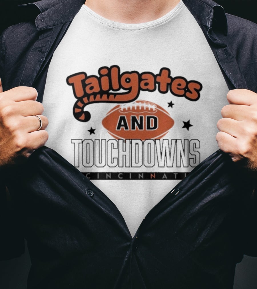 Tailgates And Touchdowns Cincinnati Bengals Football Fan Gear T-Shirt