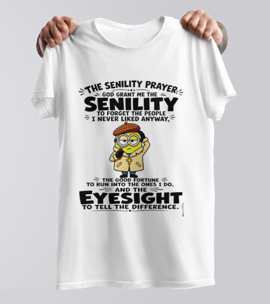 Minion Detective Senility Prayer Forget People Eyeglasses T-Shirt