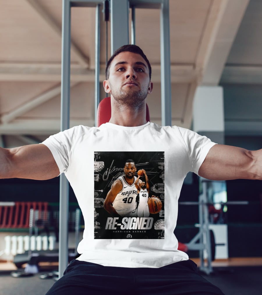 Re Signed Harrison Barnes Spurs 40 Basketball Return T-Shirt